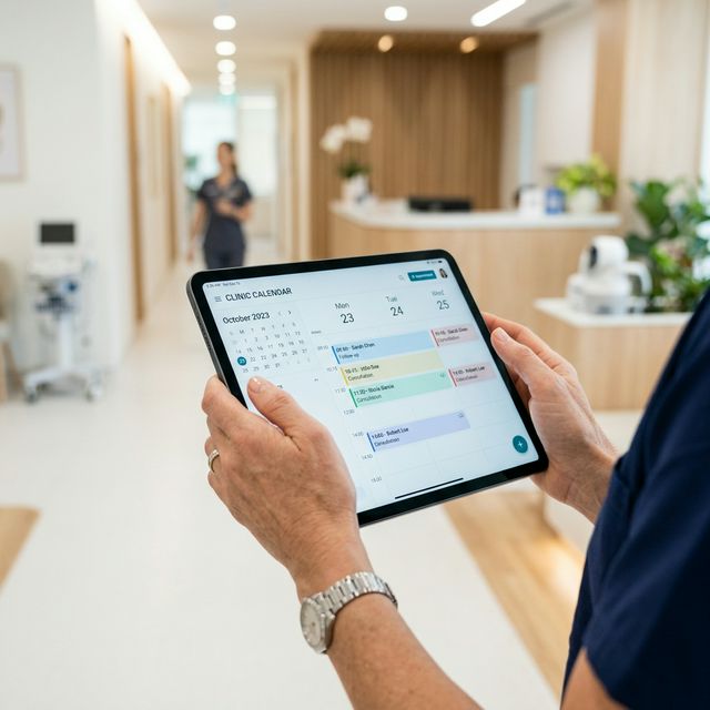 Médico usando tablet
